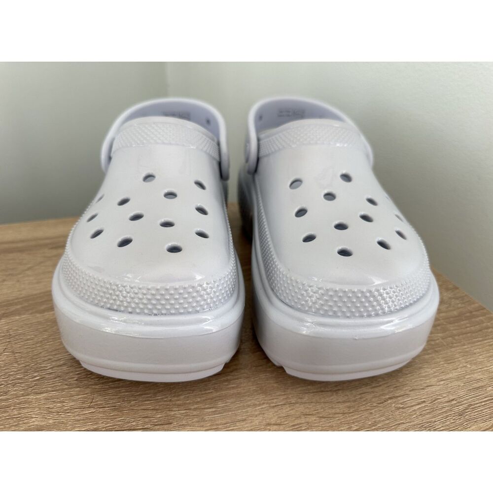 Crocs Unisex Stomp High Shine Clog Dreamscape Light Blue Shoe Size 8 - Picture 6 of 9